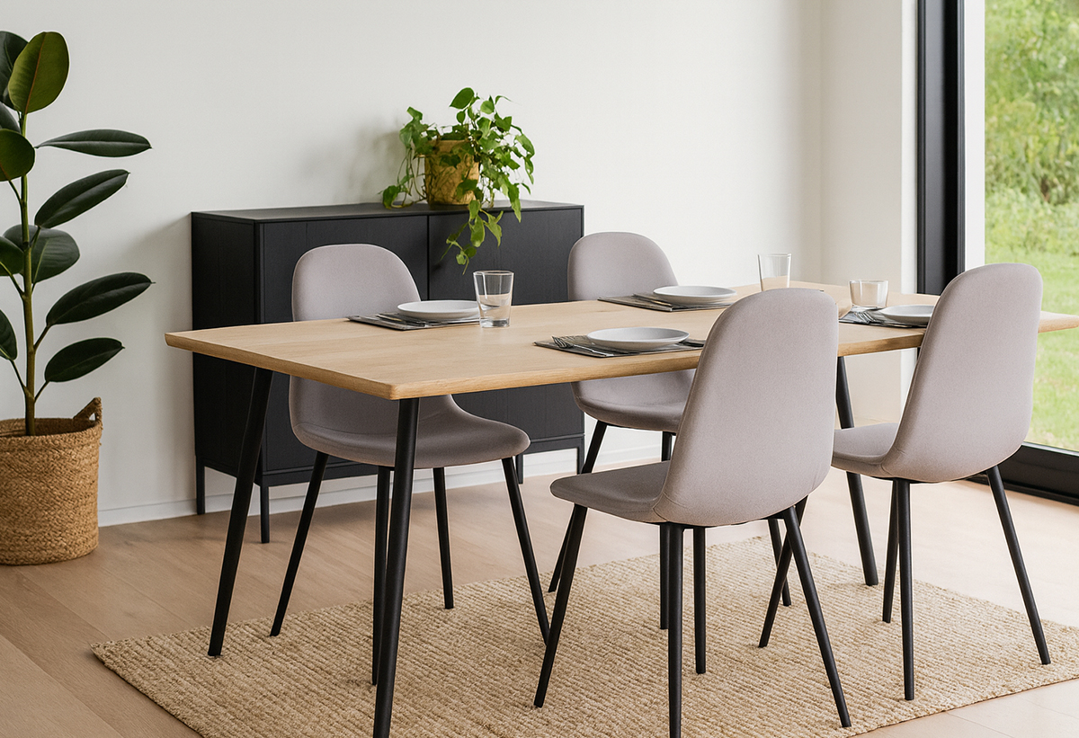 Παρουσιάζεται η καρέκλα σε μια τραπεζαρία.